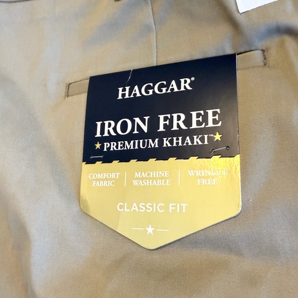 Haggar Big Men Iron Free Premium Comfort Stretch Khaki Dress Pants 50x29 - Picture 8 of 15